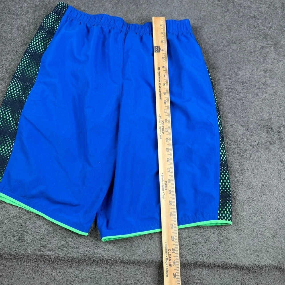 Nike Mens Swim Trunks Blue Neon Green Dot Pattern Board‎ Shorts Large